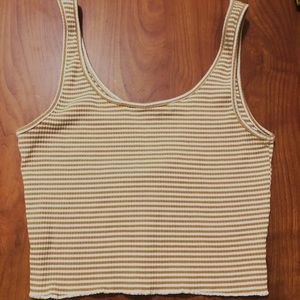 Orange and White Striped Tank Top